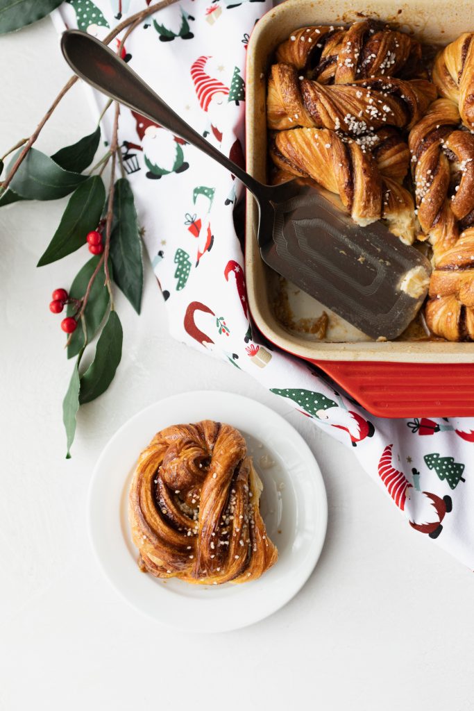 swedish cardamom buns in a backing dish